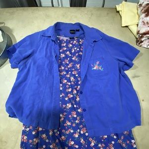 midi dress and button up shirt set